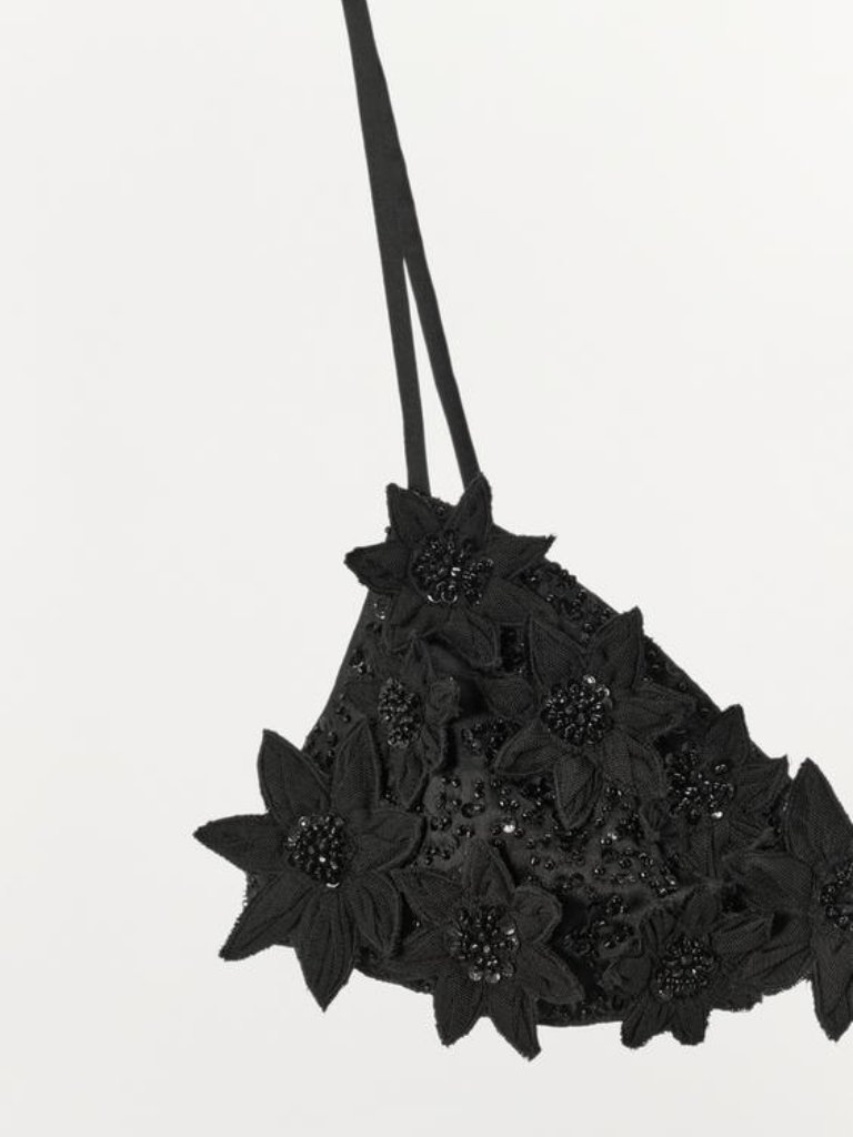 Zara Embossed Floral Beaded Bralette